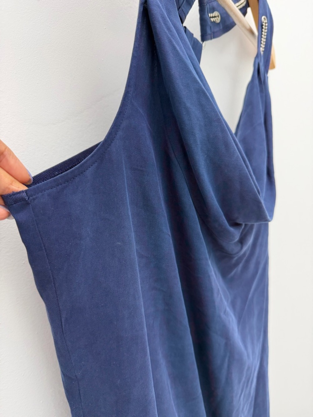 Marciano Navy Blue Cowl Neck Top | Sleeveless Draped Blouse | Like New 💙 - Picture 10 of 11